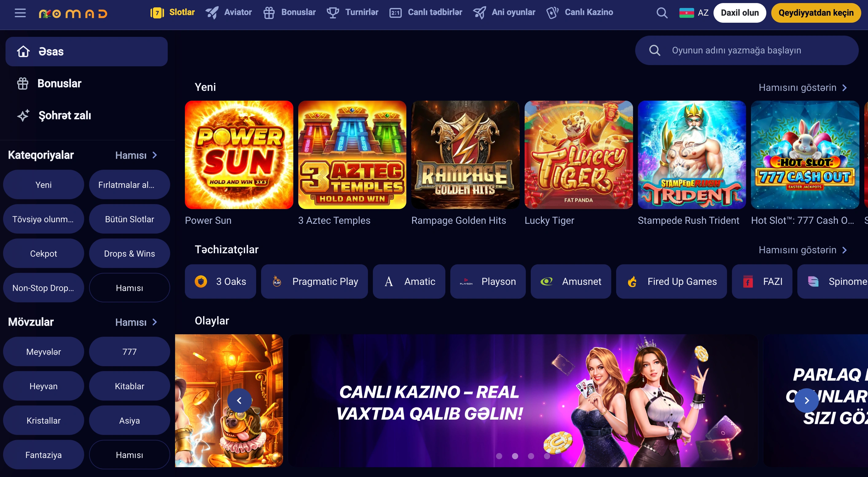 Nomad casino-da necə qeydiyyatdan keçmək və hesabınıza daxil olmaq olar?