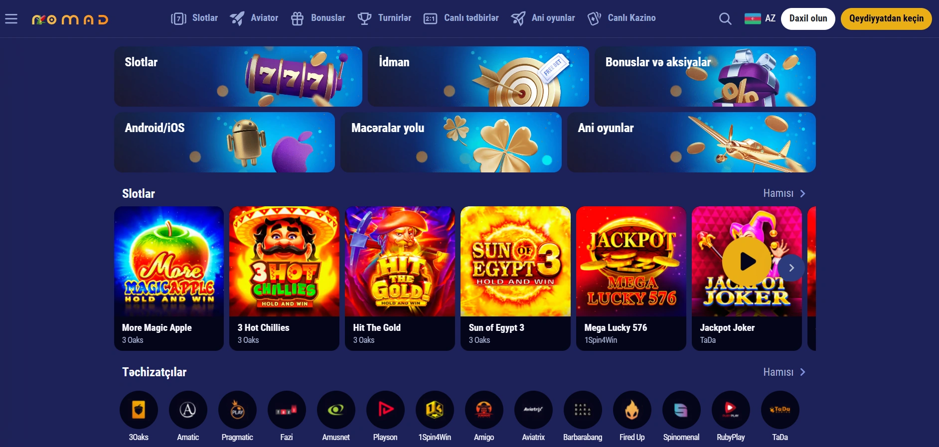 Nomad games app ilə tək toxunuşla minlərlə oyun